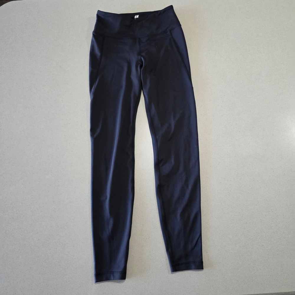 HM Sport Womens Black High Waisted Athletic Leggings Size S NWT